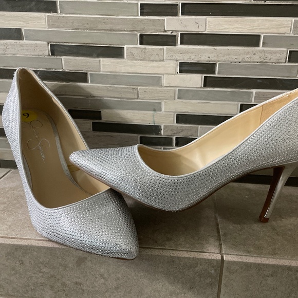 Jessica Simpson Shoes - Jessica Simpson rhinestone heels (( hot sale ))